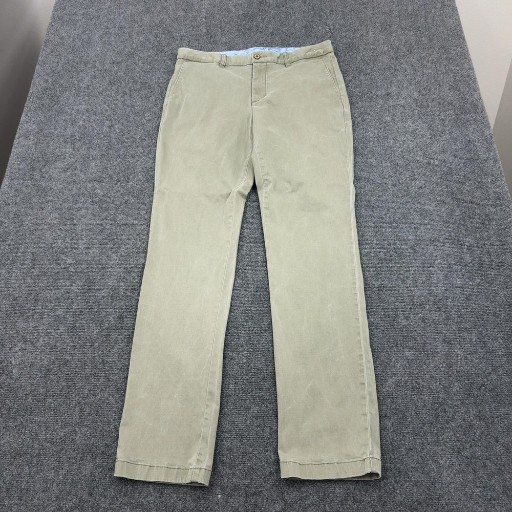 Tommy Bahama Pants Mens 34x34 Green Cotton Tencel Blend Flat Front Chino Casual